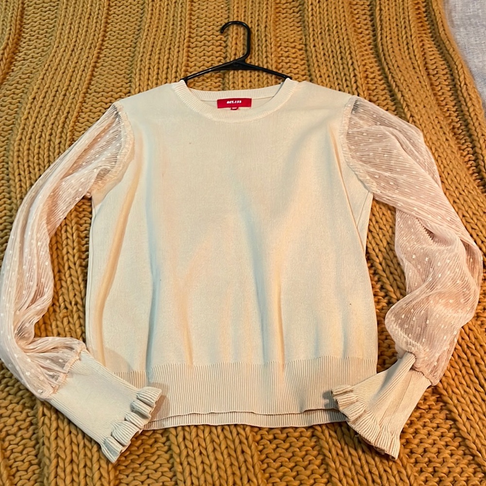See through sleeve sweater top